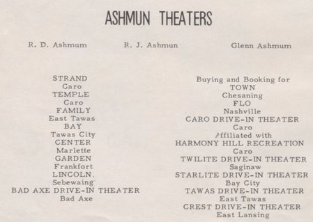 Town Theatre - Ashmun Ad From Yearbook (newer photo)